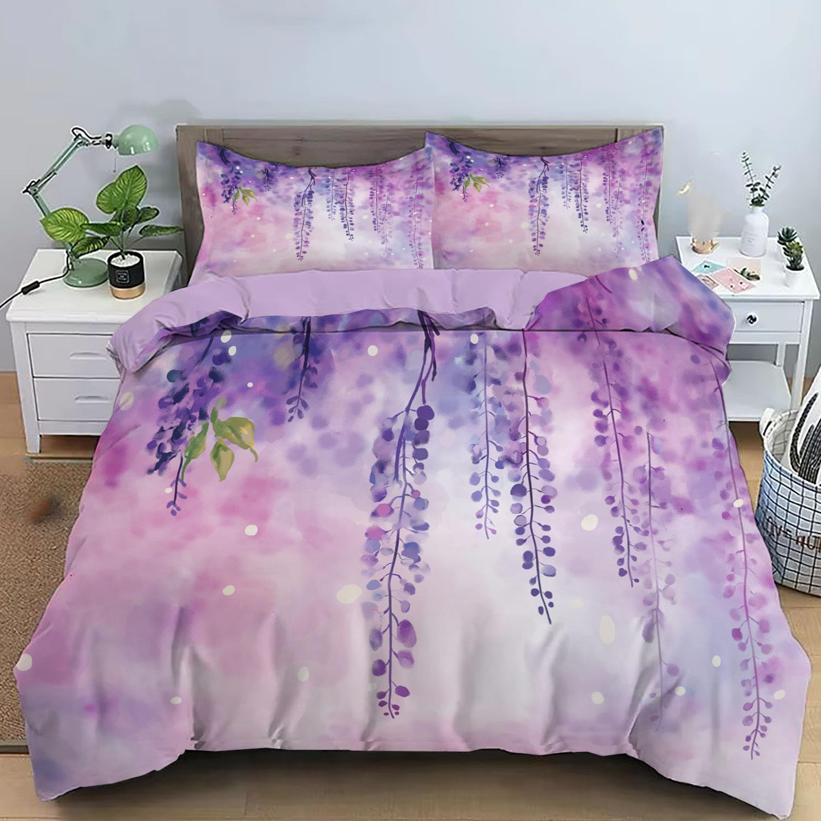 Housse de couette glycine en microfibre de qualité supérieure 220x240 cm