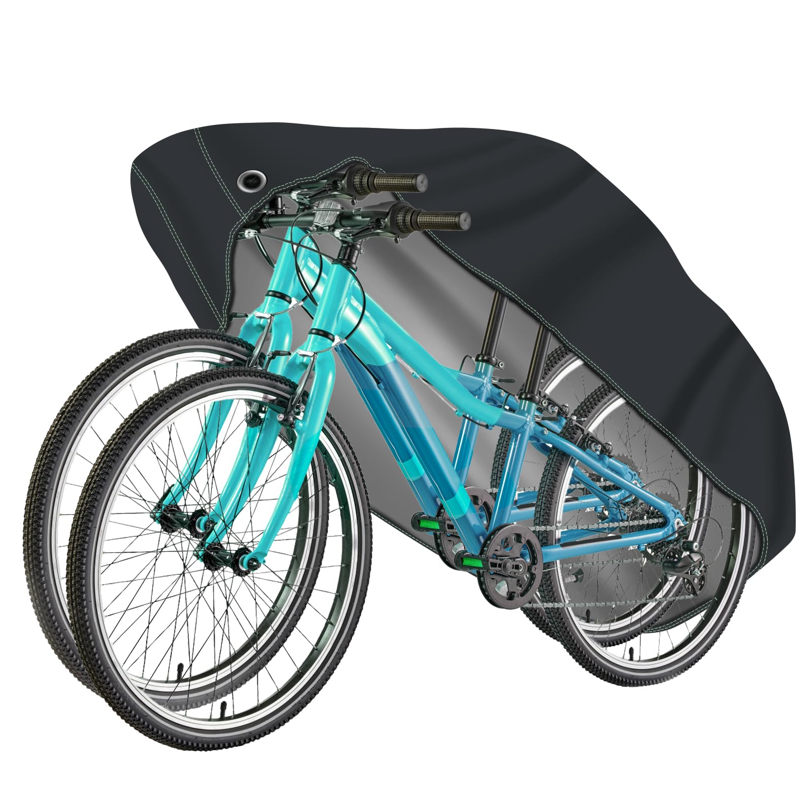 Funda Bicicleta Exterior Impermeable 500D Tejido Ripstop, Funda Bici Anti-UV Resistente a Viento y Polvo, 210x100x110 cm, Cubierta Protección para Bicis Montaña, Carretera, Eléctricas y Motos