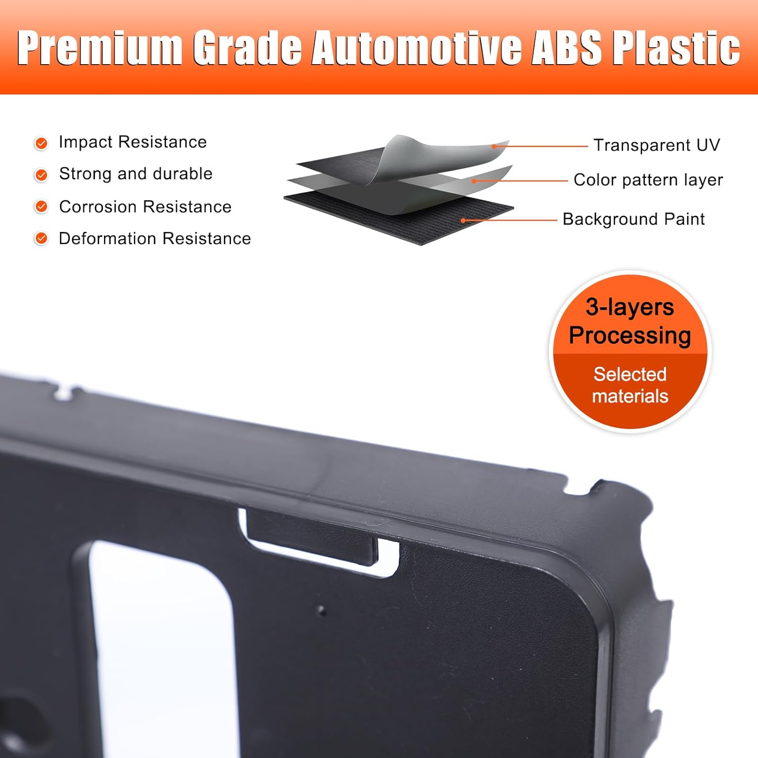 Front Bumper License Plate Frame Bracket ABS Tag Holder Compatible with Toyota Sienna 2021-2023 Replacement for 7511108060/TO1068165