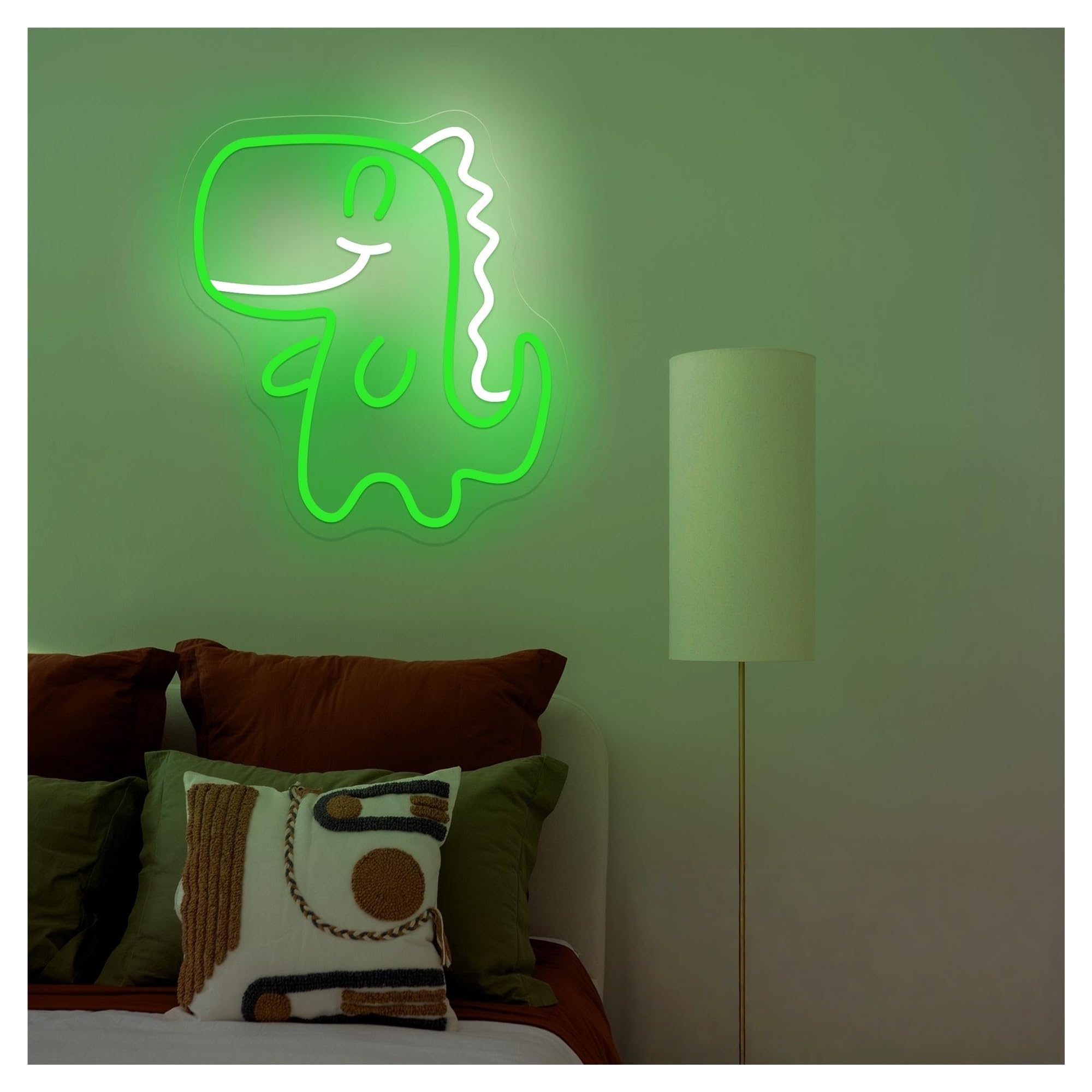 SHOUXI Sign Lamp Dinosaur Neon Sign, Suitable for Home Decor with Brightness Adjustable 32cmx35cm