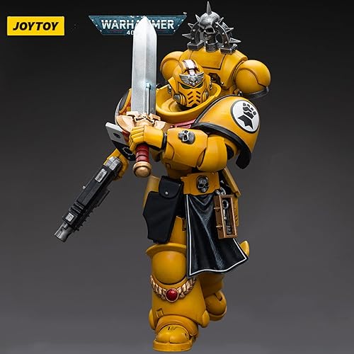 Miniatura 5 de JOYTOY 118 Warhammer 40,000 Figura de acción Imperial Fists Teniente con Power Sword Collection Modelo (4.8 pulgadas)