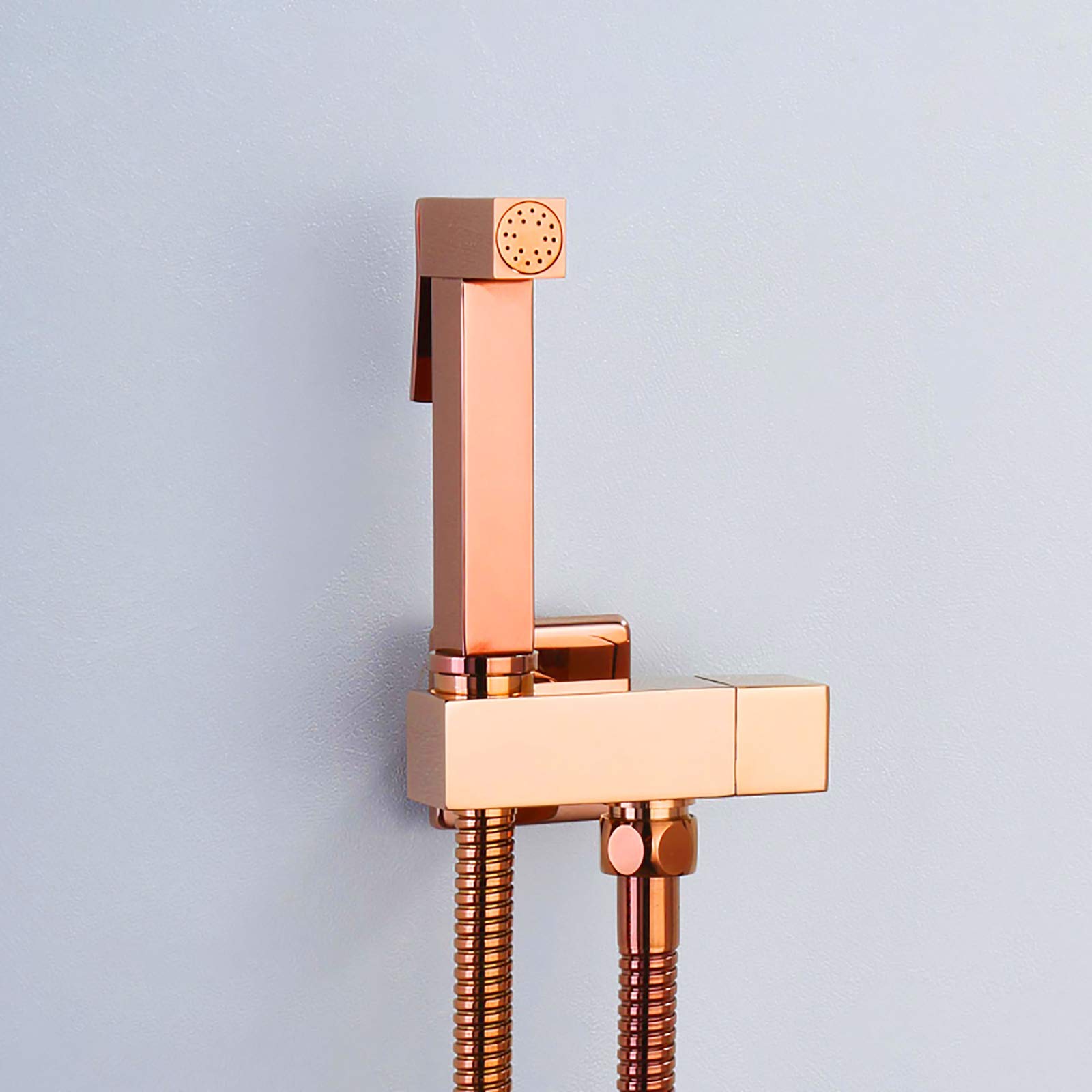 Spruzzatore portatile per bidet per WC, kit con spruzzatore per bidet in ottone da parete in ottone con acqua fredda singola per il bagno degli animali domestici, tubo da 1,5 m (tubo da 1 m