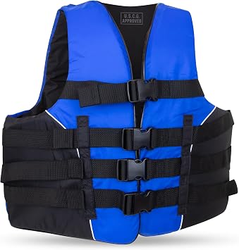 MW Adult Universal Life Vest, USCG Approved Type III Life Jacket for Adults, Great for Boating, Fishing, Tubing, Other Water Sports.
