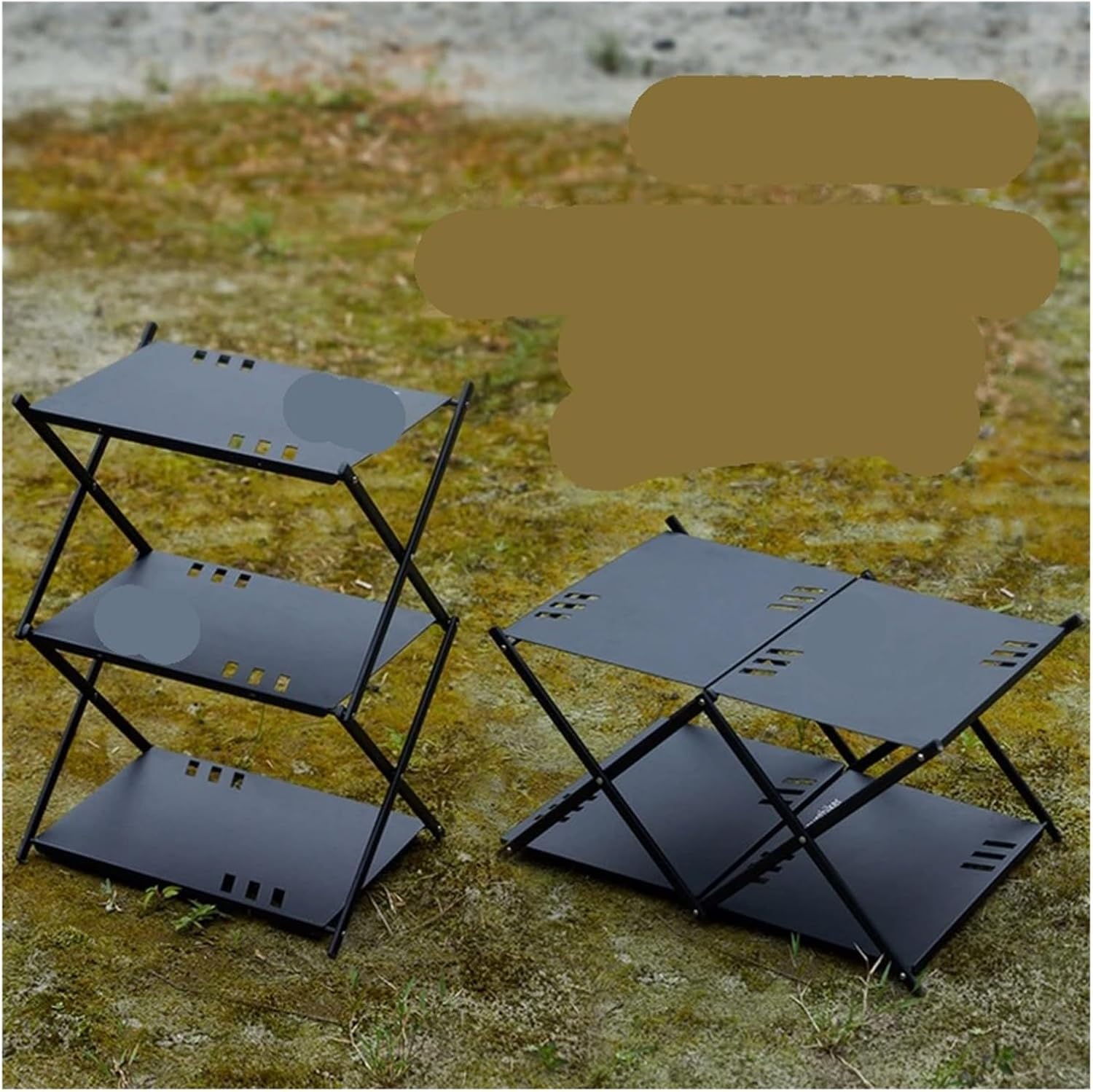 3段ラック 屋外収納棚 折りたたみ式 ポータブル キャンプ ピクニック BBQ ガーデン 折りたたみテーブルに対応(3 Layer