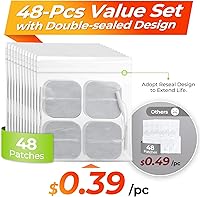 Vista 3 de AUVON TENS - Almohadillas de electrodo de 2 x 2 pulgadas, paquete de 48 unidades, almohadillas reutilizables sin látex con autoadhesión mejorada