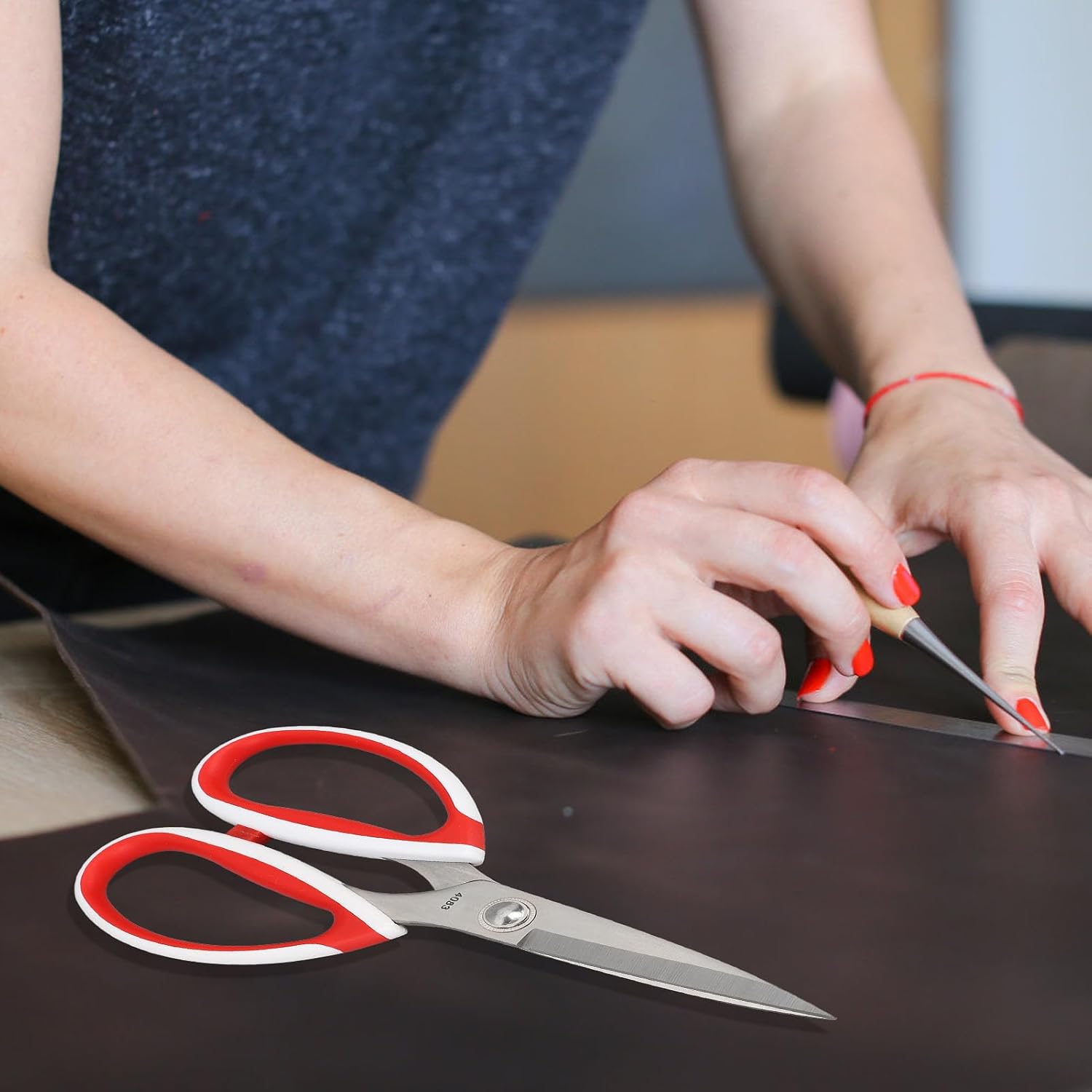 CCYLEZ Stainless Steel Scissors, All Purpose Portable Household Scissors for Office (4093‑9in)