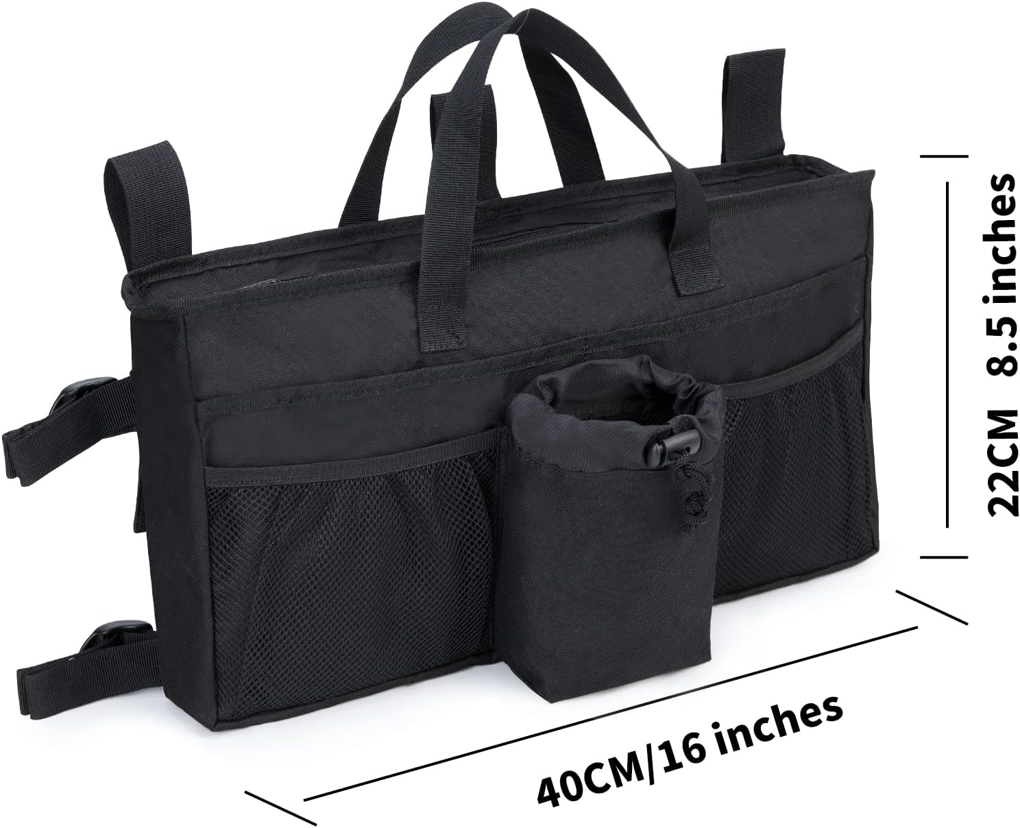 Walker Baskets for Folding Walker with Cup Holder Walker Storage Bag Hand Free Walker Organizer for Rollator, Wheelchair, Folding Walkers(Black) : Health & Household