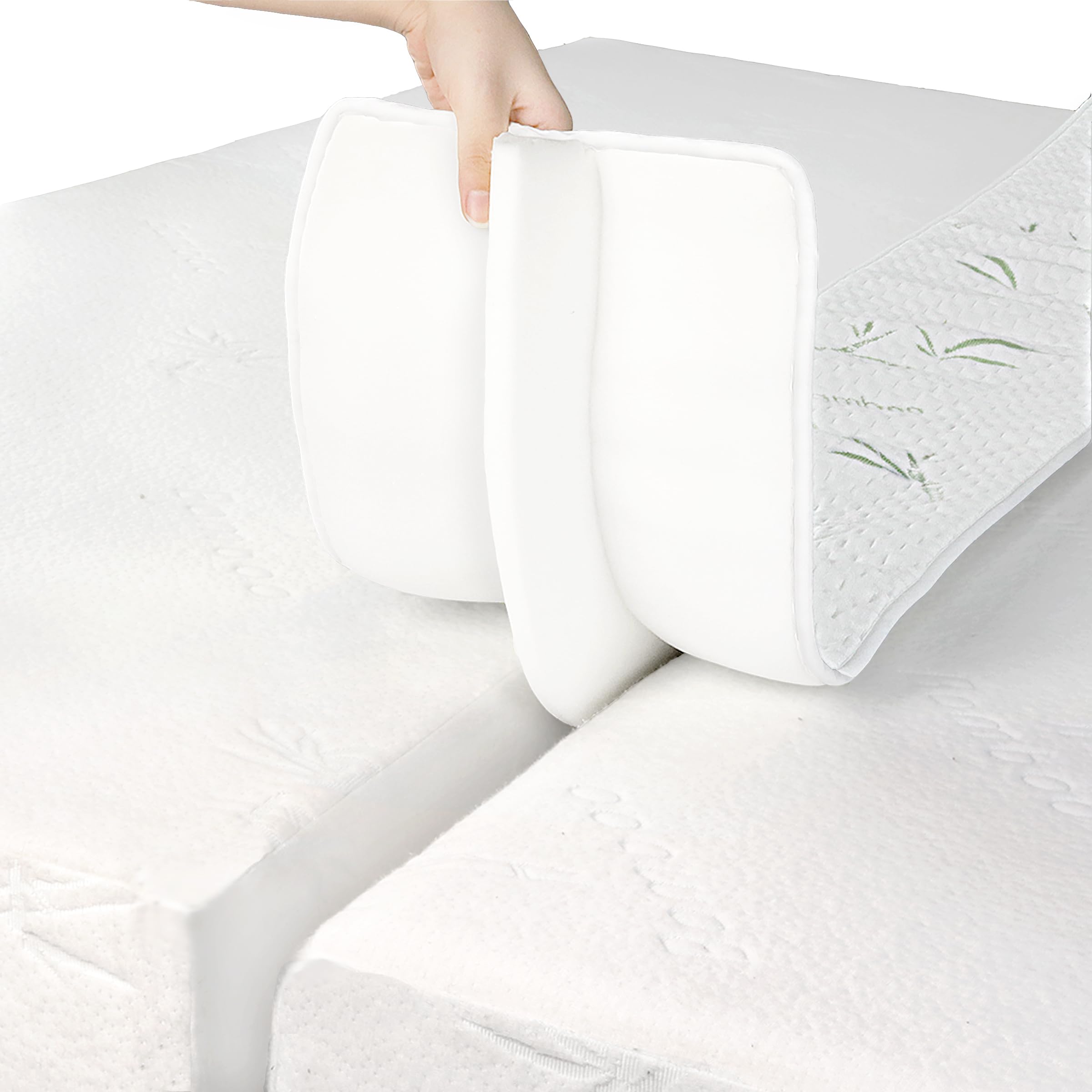Ruili Bed Bridge Twin to King Converter Kit - Mattress Connector with Strap - Extra Wide Soft Bed Gap Filler - Adjustable Comfortable Connector - Storage Bag Included (Bamboo Viscose)