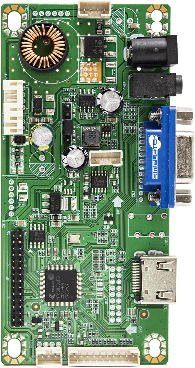 SIMPLETEK - Controller Modulo Porte | HDMI VGA Jack Audio 3.5 mm | Alimentazione 5V | Ricambio Originale per Monitor 17" Simpletek