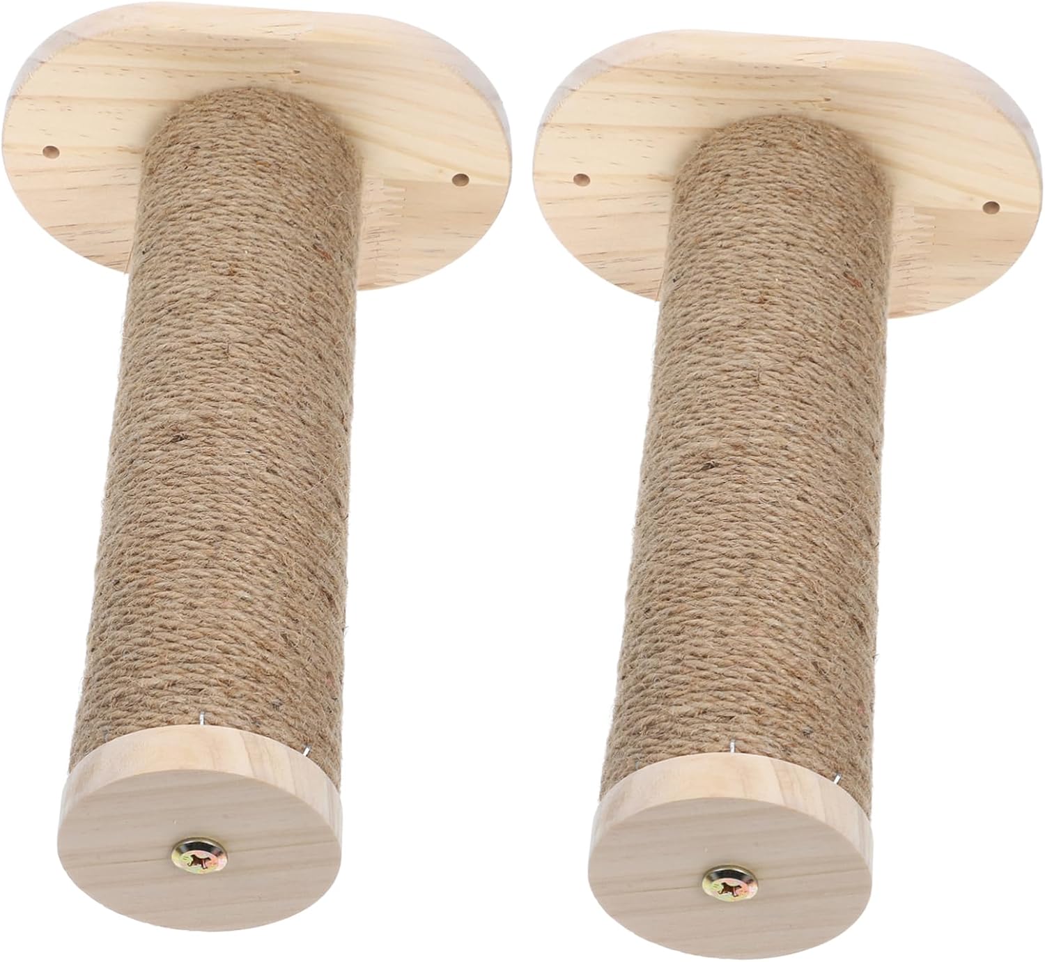 WOONEKY 2pcs Wood Cat Wall Climbing Steps Durable Natural Wood Furniture for Indoor Cats Lightweight Wall-Mounted Perch and Scratch Steps for Active Kittens and