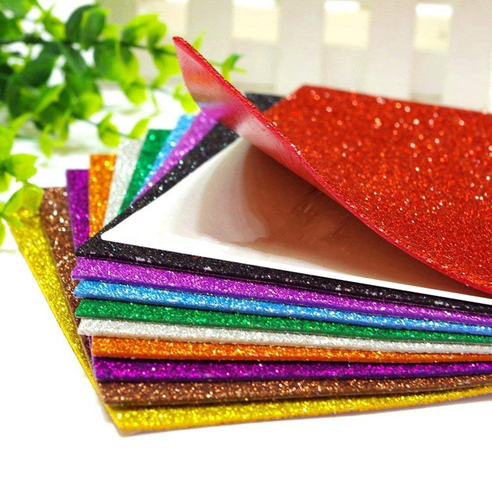 Sparkle Glitter Sheets Comes With 10 Color F or Scrapbooking, DIY work, Art and Craft, School Projects etc.-image-29