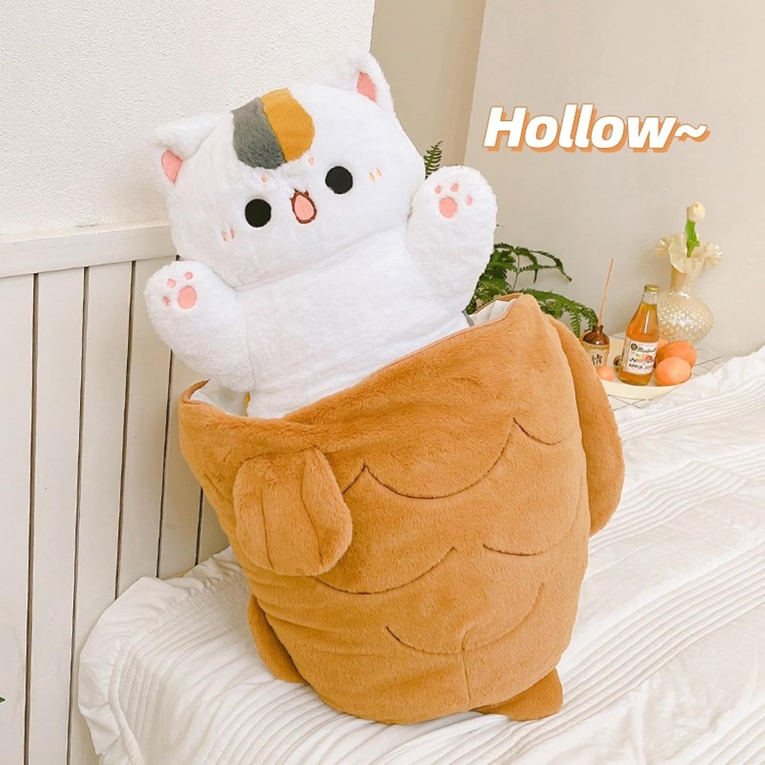 Cute Taiyaki Cat Plush Pillow 15.7 inch Kitten Inside Fish 2 in 1 Adorable Kitty Stuffed Animal Ultra Soft Plushies Toys Gifts for Kids Girlfriend Orange Taiyaki Cat 15.7 inch