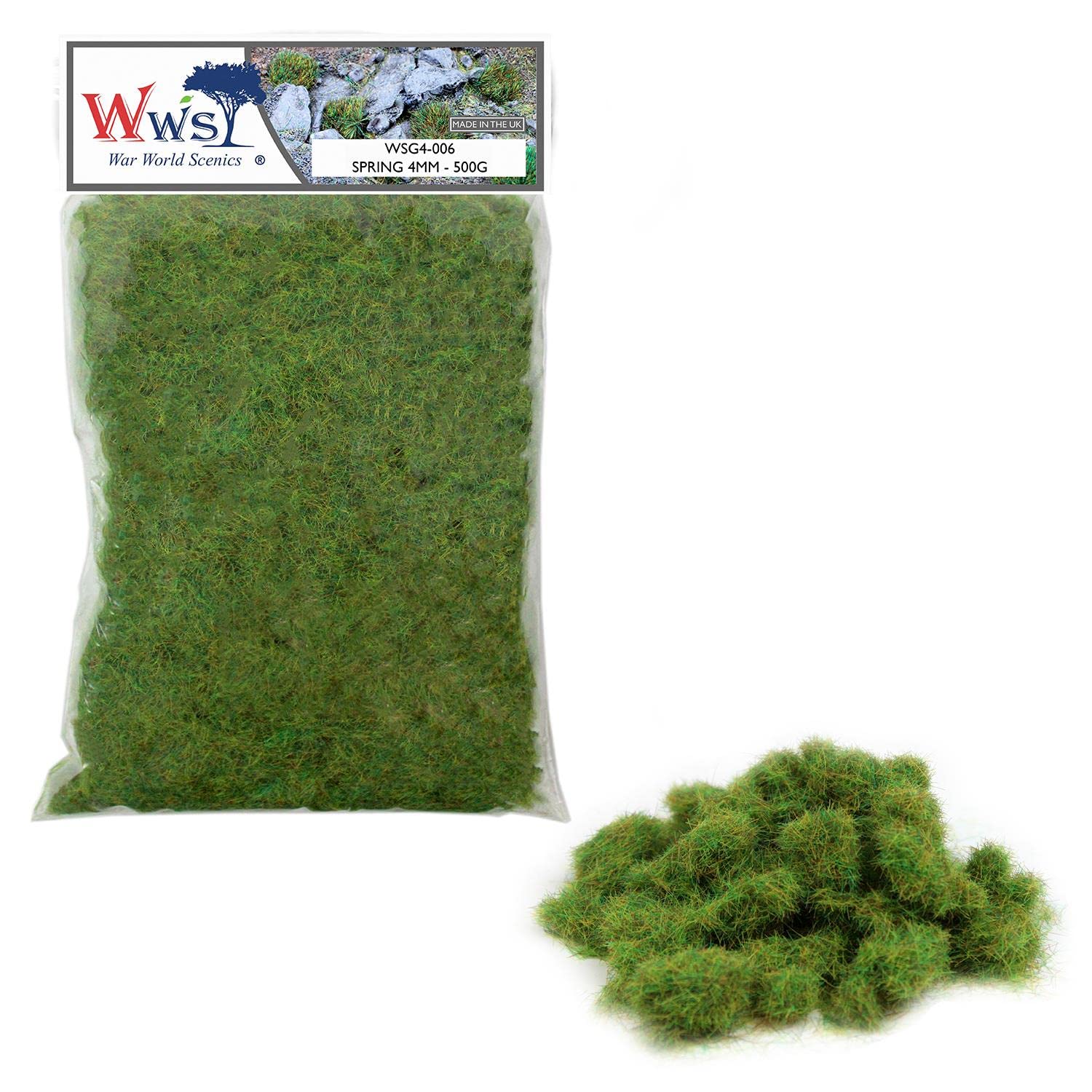WWS War World Scenics WWScenics | 4mm Frühling Statische Grasfasern | 500g | WSG4-006 | Streugras für Modellbahn und Modellbau