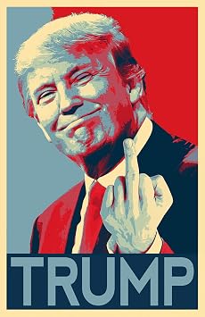 Generic President Trump Pop Art Illustration - American Political Pop Art Poster Print 11x17 inches, red, blue, yellow