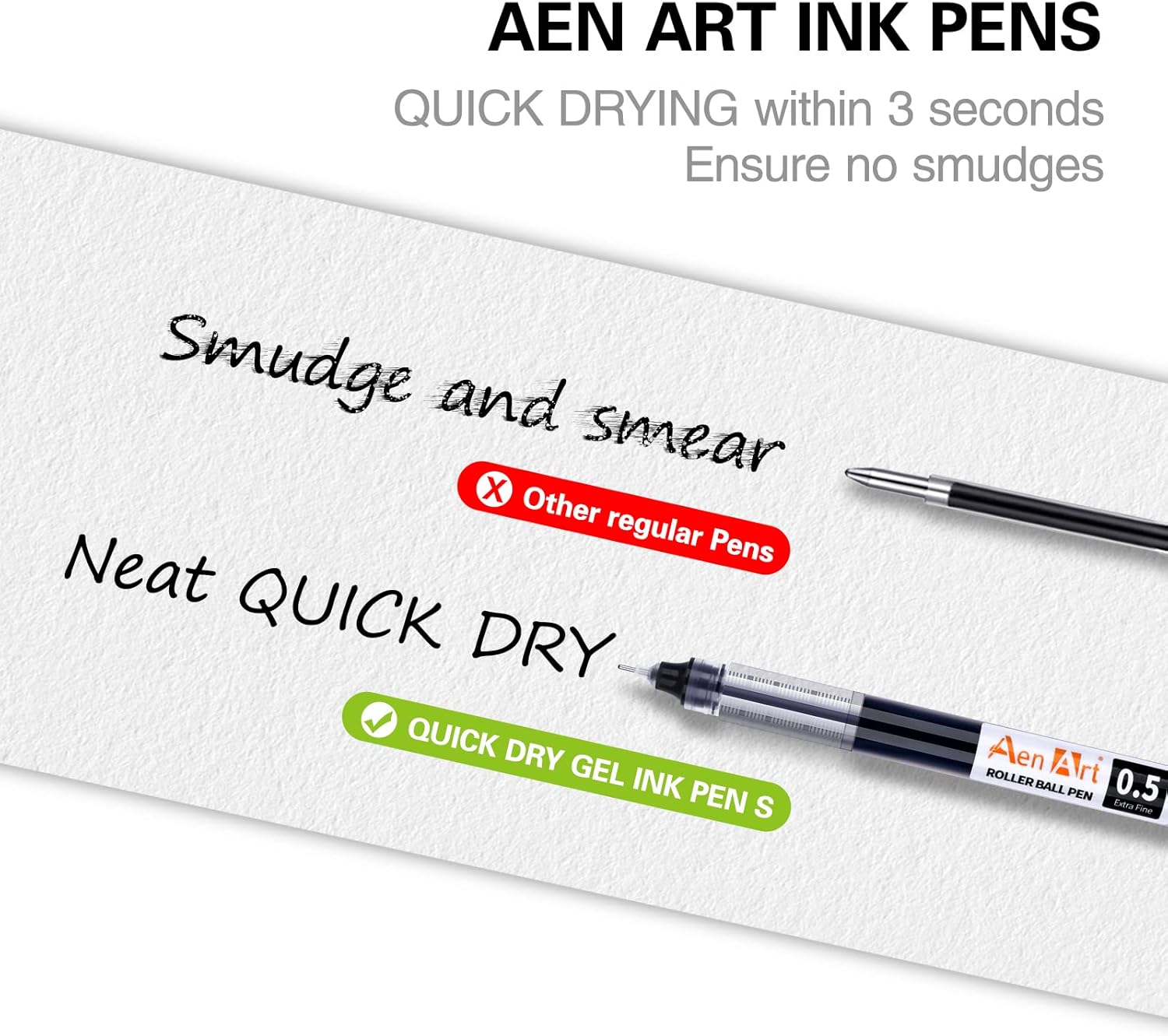 Rollerball Pens, 30 Pack Fine Point Rollering Ball Pen, 0.5mm Fine Tip Liquid Ink Pens, Quick-Drying Pen for Writing, Notetaking and Drawing : Everything Else
