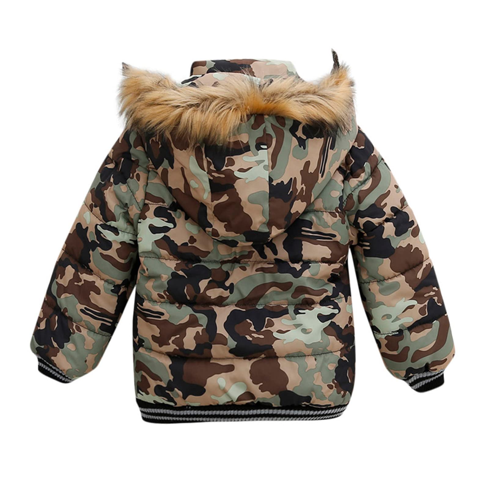 Piumino invernale per bambini foderato in caldo pile con cappuccio piumino casual trapuntato per bambini capispalla imbottito spesso