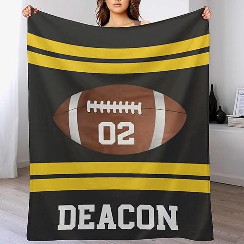 Miniatura 8 de Manta de fútbol personalizada, manta de forro polar suave y acogedora del equipo de fútbol, regalo de fútbol personalizado para niños, papá, marido,