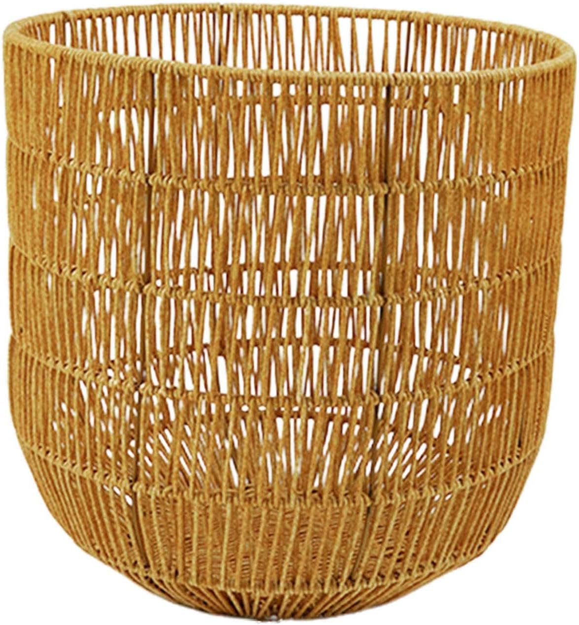 Imitation Rattan Basket Laundry Hamper with Carry Handle Laundry Basket Bins Woven Basket for Home Playroom Nursery Bathroom Pillows, 33x33cm