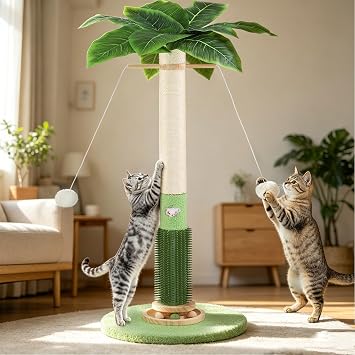 40'' Tall Sisal Cat Scratching Post,Scratcher Tree Toys for Indoor