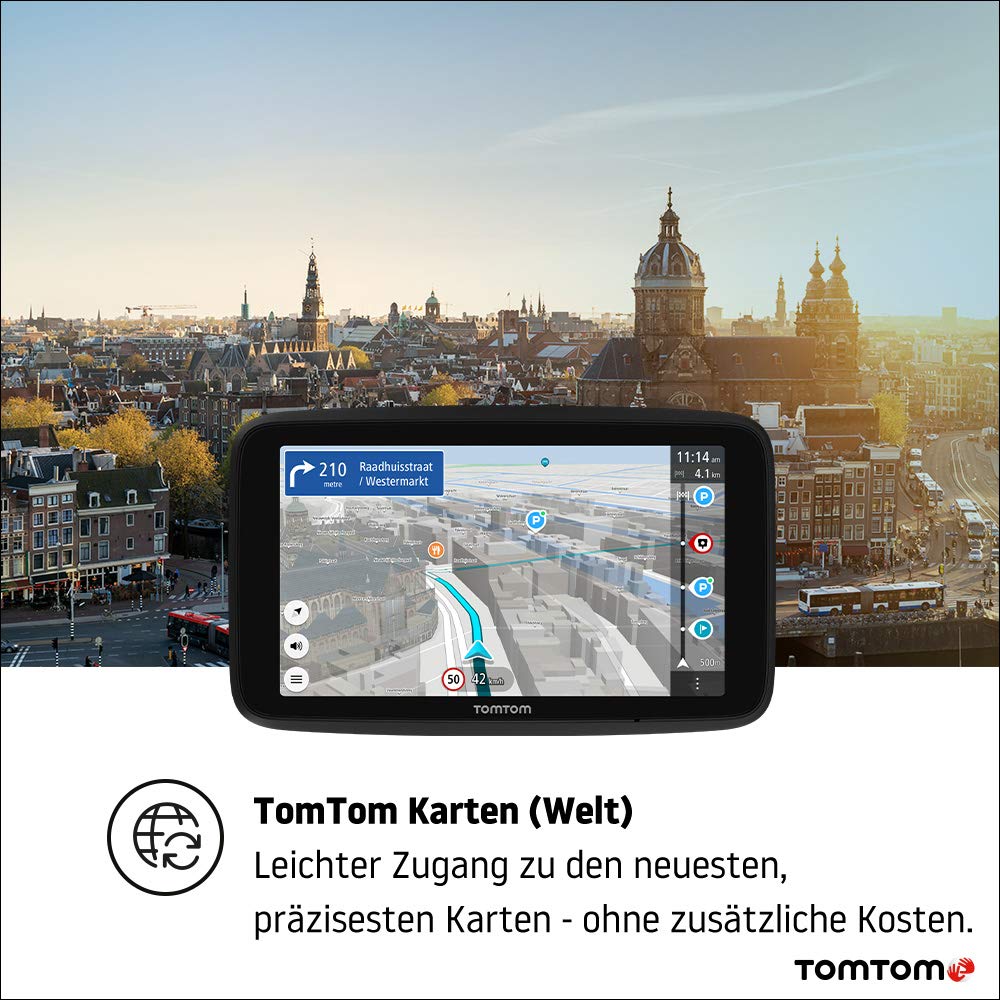 TomTom Navigationsgerät GO Discover (7 Zoll, Stauvermeidung Dank TomTom Traffic, Karten-Updates Welt, schnelle Updates via WiFi, Verfügbarkeit von Parkplätzen, Kraftstoffpreise)
