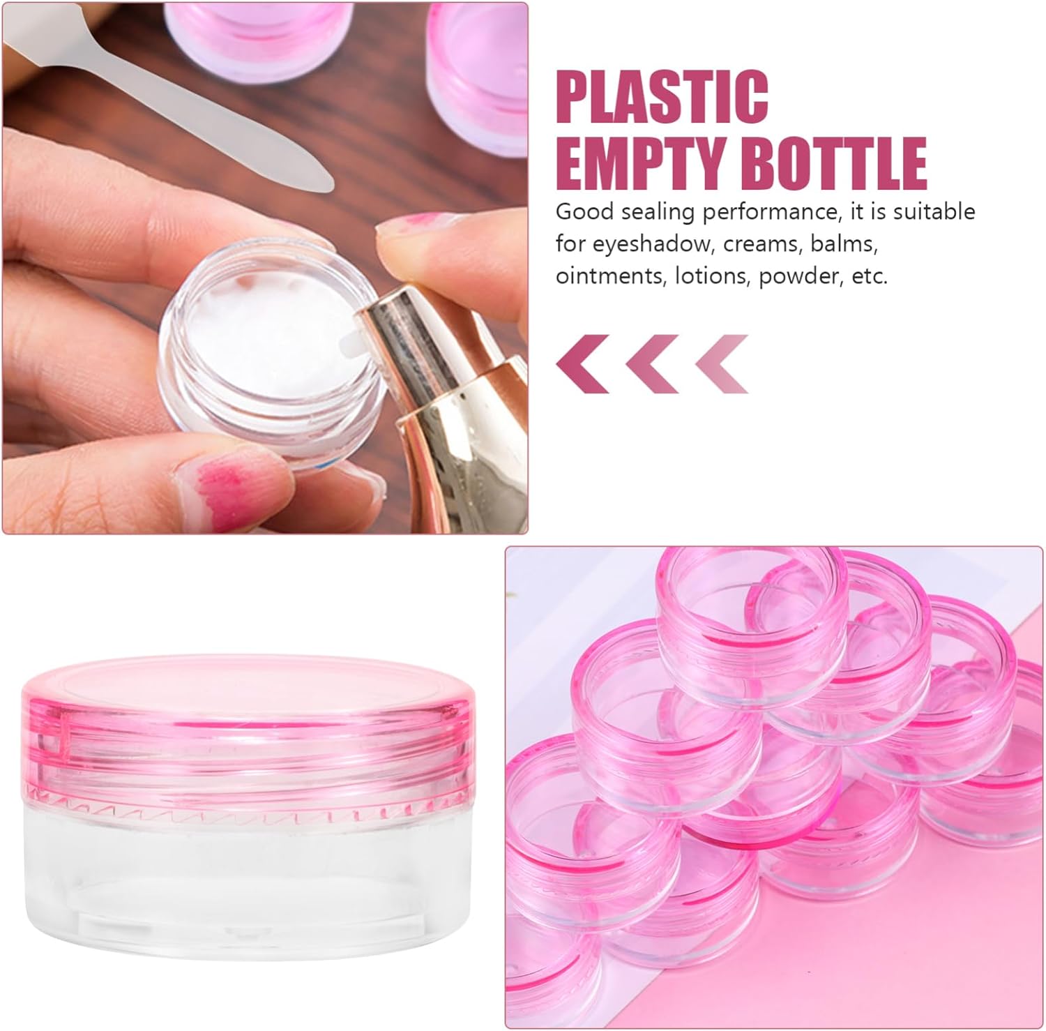 KJOET 旅行用容器 クリーム用 コスメティックジャー 蓋付き小型容器 蓋付き透明容器 サンプルボトル コスメティックポット ジャ