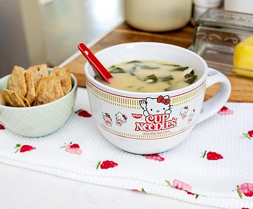 Miniatura 8 de Silver Buffalo Hello Kitty Original More Than Soup - Taza de cerámica con cuchara, 24 onzas