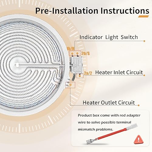 Miniatura 10 de WB30T10133 - Elemento de superficie radiante dual de 9 pulgadas6 pulgadas, compatible con estufa eléctrica GE Hotpoint, WB30X24111 Elemento de