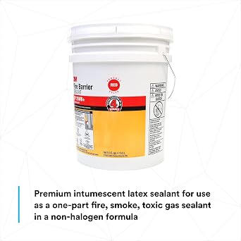 3M Fire Barrier Sealant CP 25WB+, Red Color, One-Component, Gun-Grade, Latex-Based, Intumescent Material, 5 Gallon Drum (Pail)
