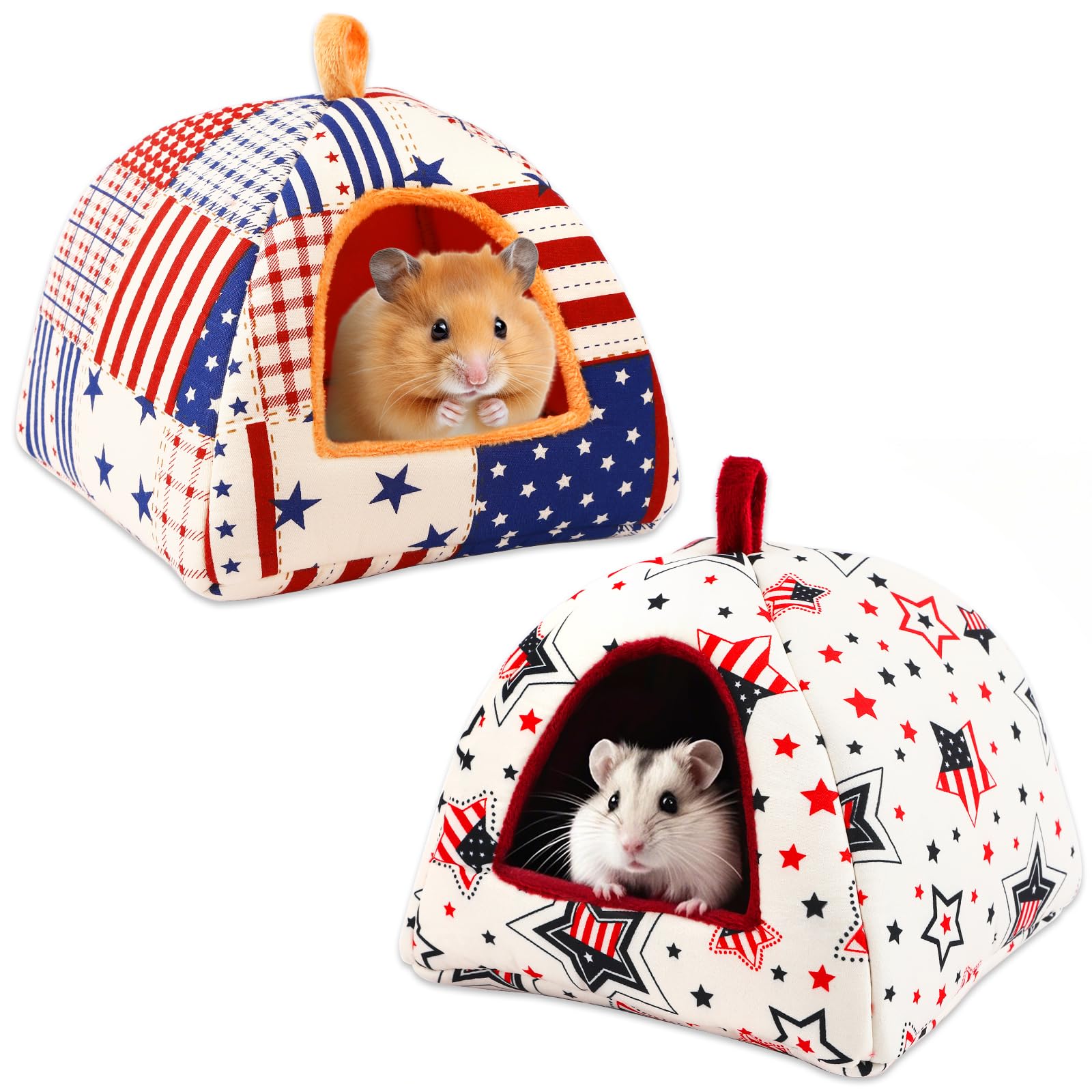 PETKNOWS 2 Pack Guinea Pig Bed, Guinea Pig Hideout Washable Small Animal House Cage Accessories for Dwarf Rabbits Chinchillas Hamsters