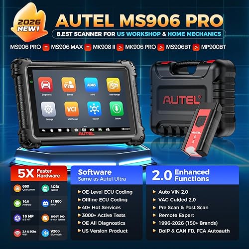 Vista 3 de Autel Escáner MaxiSys MS906 PRO, 2026 MS906PRO Igual que MS906MAX, 2.0 de MS908S MS906BT, Lite de Elite II PRO, DoIP CAN FD, servicio 36+, 3000+