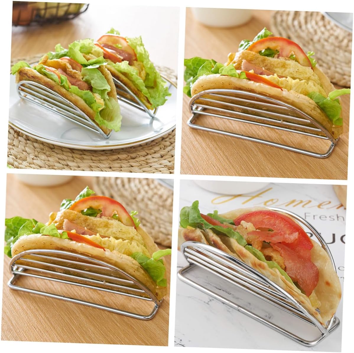 Stainless Steel Taco Rack for Mexican Rolls and Hot Dogs