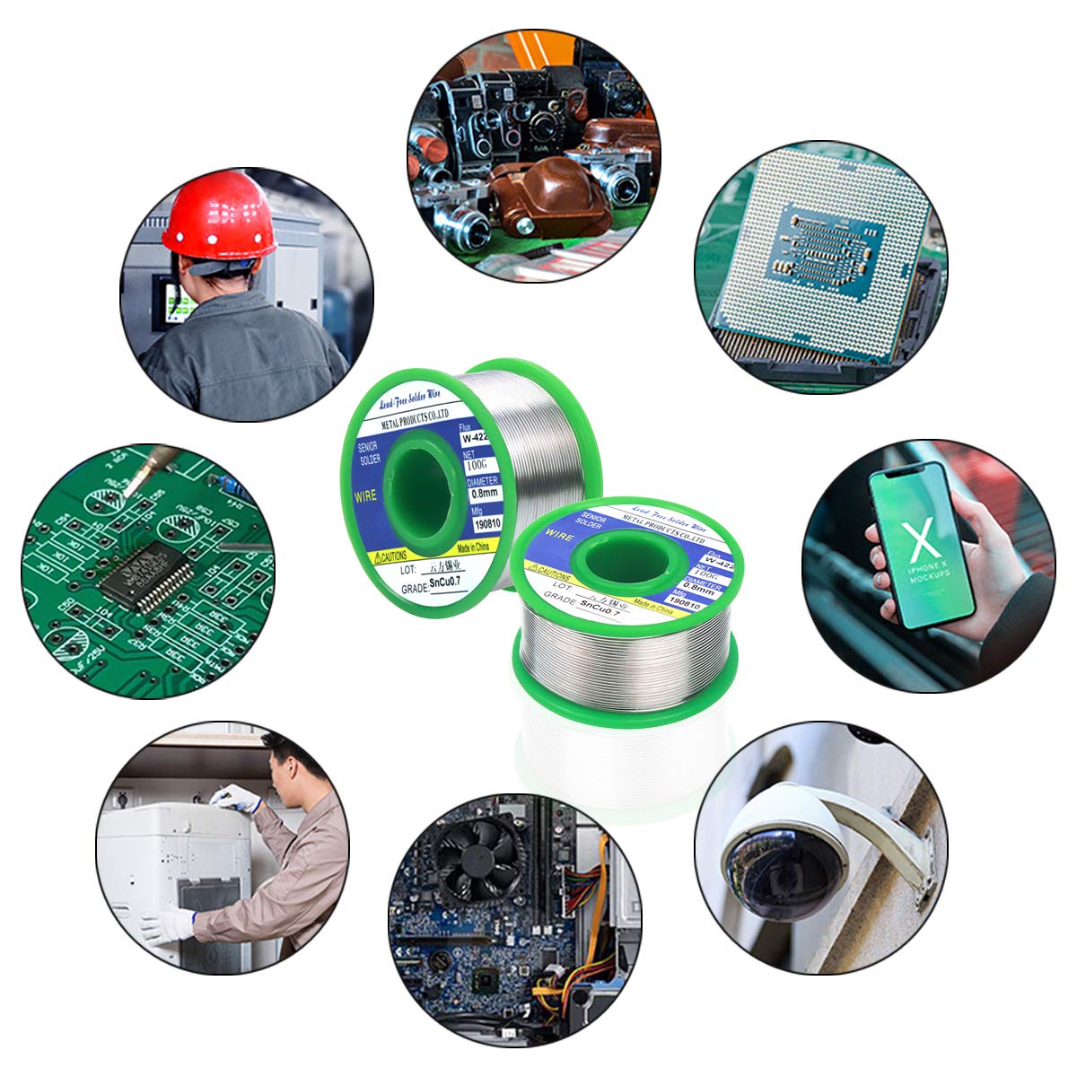 Acual Loodvrije Soldeertin 0.8 mm, 50g Soldeertin met Colofoniumkern Sn99 Ag0.3 Cu0.7, Snelle Smelting en Lage Residuen, Soldeerdraad Voor Elektronisch Solderen, PCB Reparatie en Doe-het-zelvers, DIY