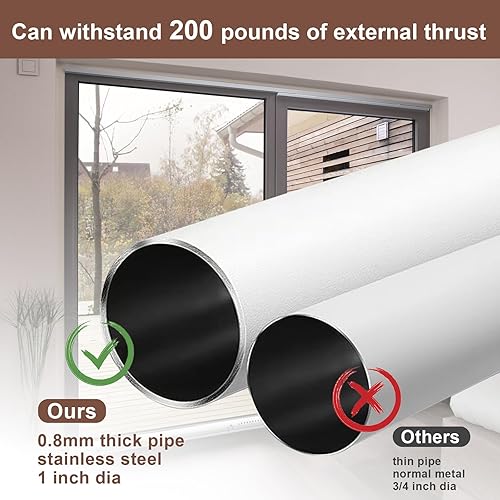 Miniatura 2 de BeBecome Barra de seguridad para puerta corrediza, barra de seguridad ajustable de 17 a 50 pulgadas para puerta de patio con puntas de goma,