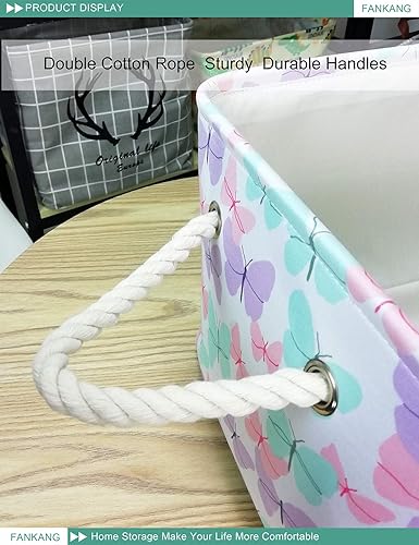 Miniatura 5 de FANKANG - Cesta rectangular de tela con estampado de dinosaurios para almacenamiento de guardería, cesta de almacenamiento, bolsa de libros, cestas