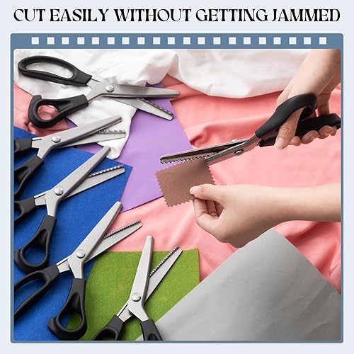 Miniatura 4 de 6 tijeras de pintar para manualidades y corte de papel, 0.118 pulgadas, 0.197 pulgadas, 0.197 pulgadas, festoneadas, tijeras triangulares, tijeras