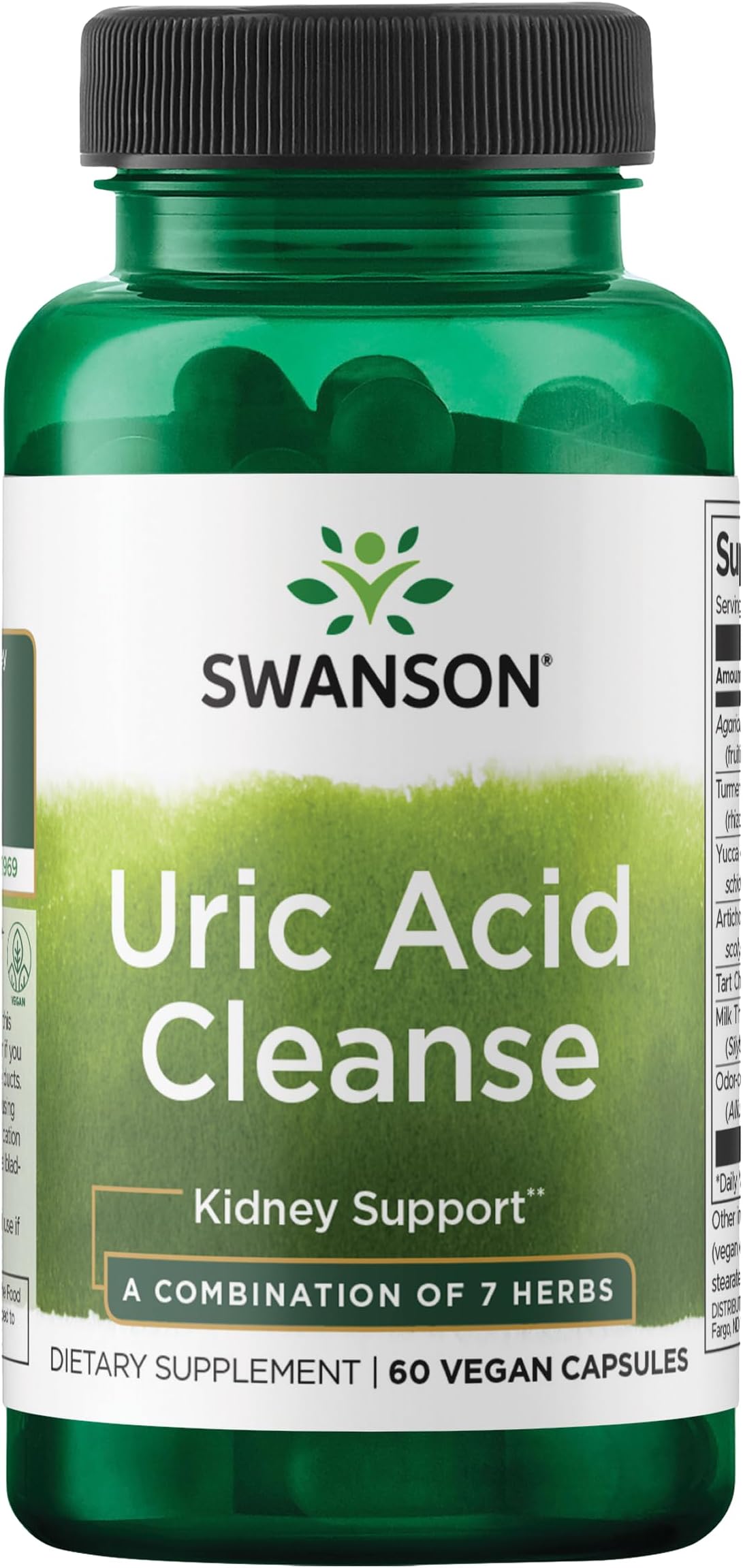 Swanson Uric Acid Cleanse - Natural Supplement Promoting Kidney Support - Features a Powerful Combination of 7 Herbs - (60 Veggie Capsules)