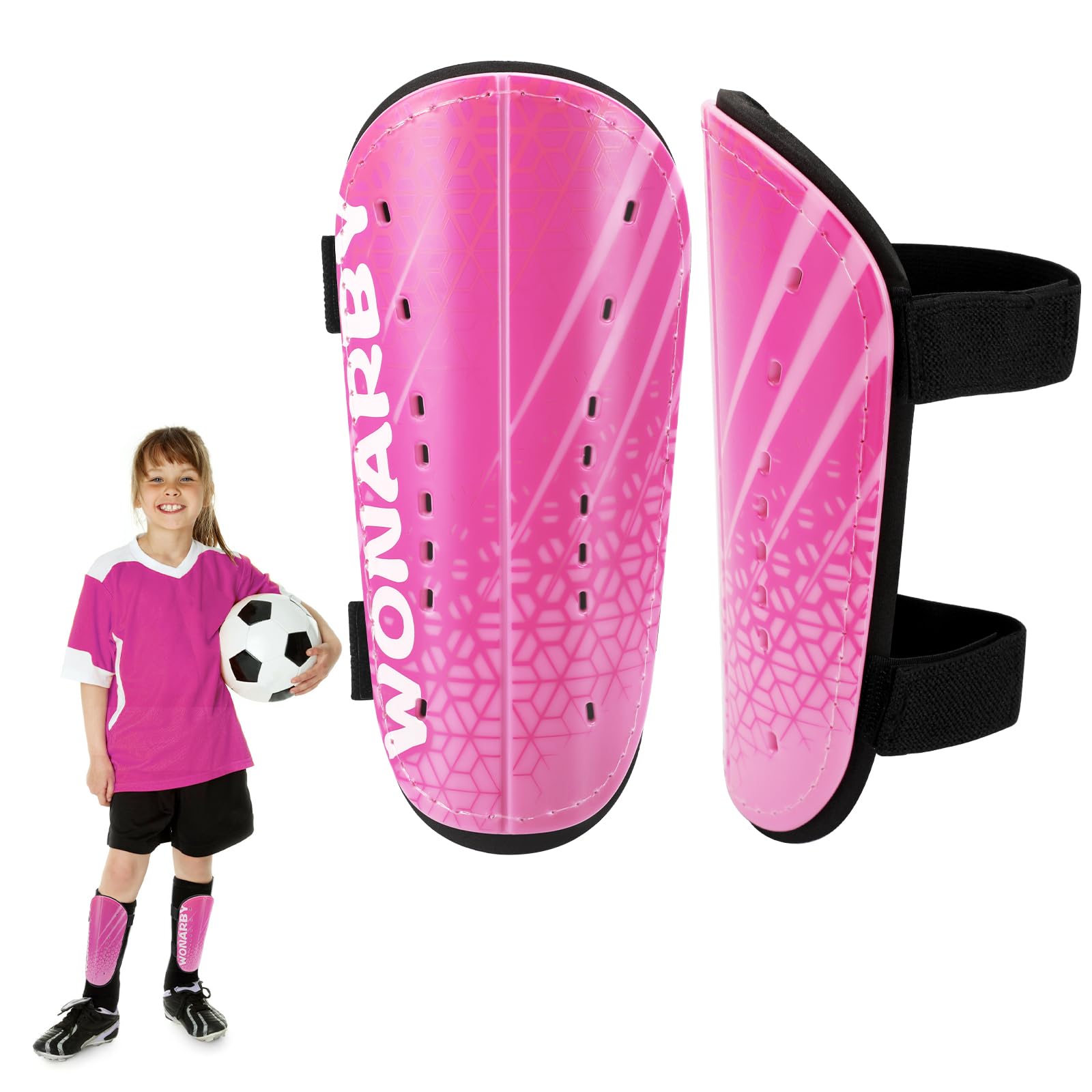 Shin Guards Soccer Youth Kids - Shin Guard for Boys Girls Teenagers Toddler 2-18 Years Old - Football Shin Pads Protection Equipment with Adjustable