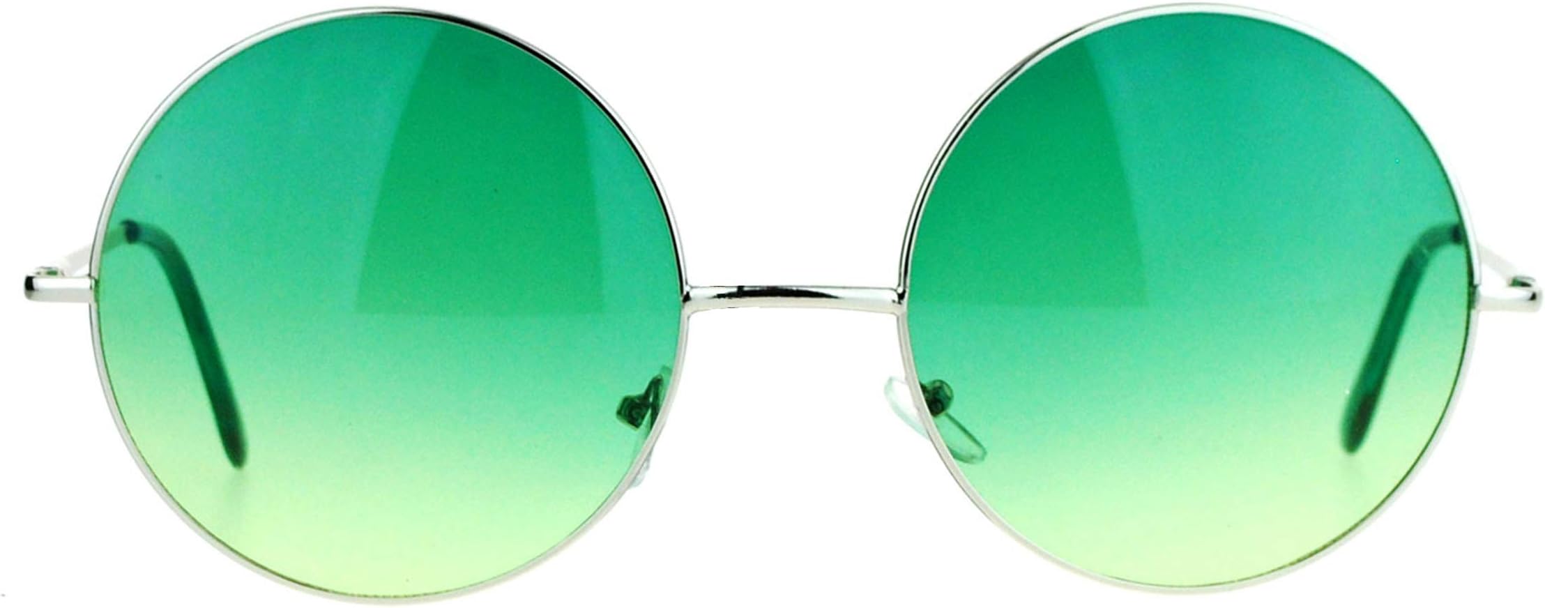 SA106 Hippie Oceanic Gradient Large Circle Lens Sunglasses Green