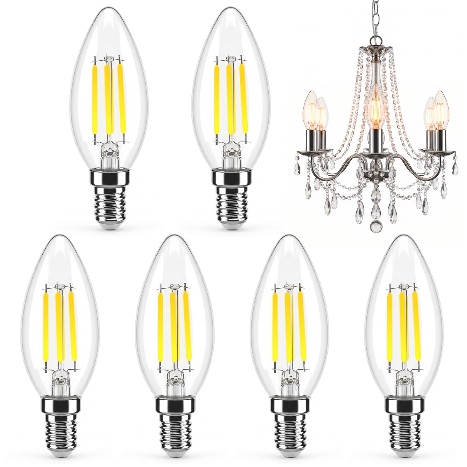 ingoodtle E14 LED Candle Light Bulbs Warm White 2700K, 4W Equivalent to 40W