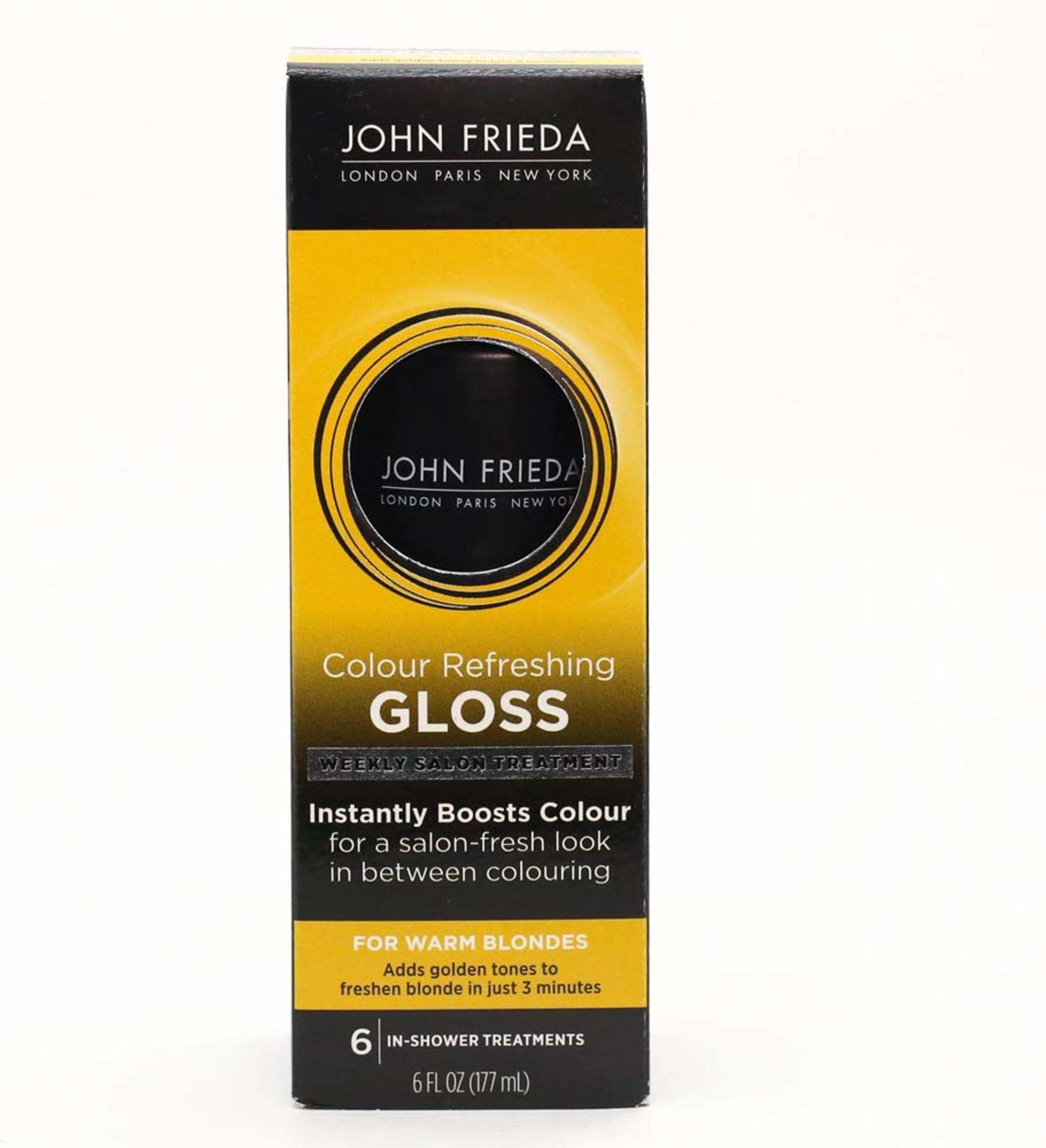 John Frieda Colour Refreshing Gloss, Warm Blonde, Vibrancy Extending Hair Treatment, Deep Golden Tones, 6 Ounce, Ammonia and Peroxide Free