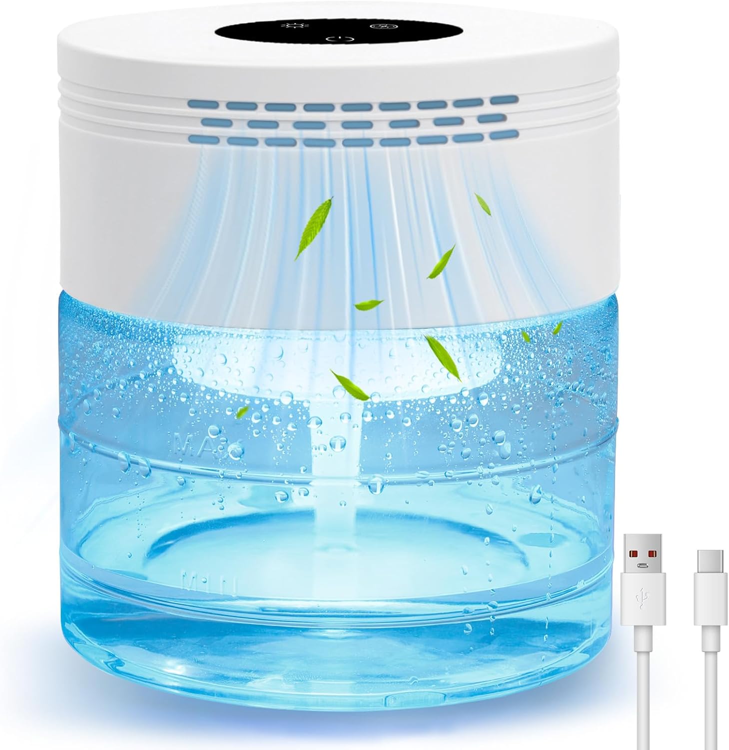 Water Air Purifiers for Home, Water Based Air Purifiers, Quiet 3-Speed Air Washer, 8-Color Light Air Revitalizer, 24H Auto Shut-off Rainbow Air Purifier machine for Bedroom, Office, Living room, Pet