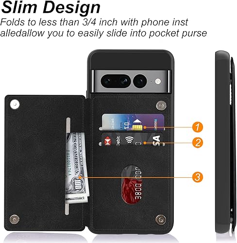 Miniatura 4 de Rossy Funda para Google Pixel 7 Pro para Pixel 7 Pro con tarjetero para mujeres y hombres, versículo bíblico filipenses 4-13 patrón de piel