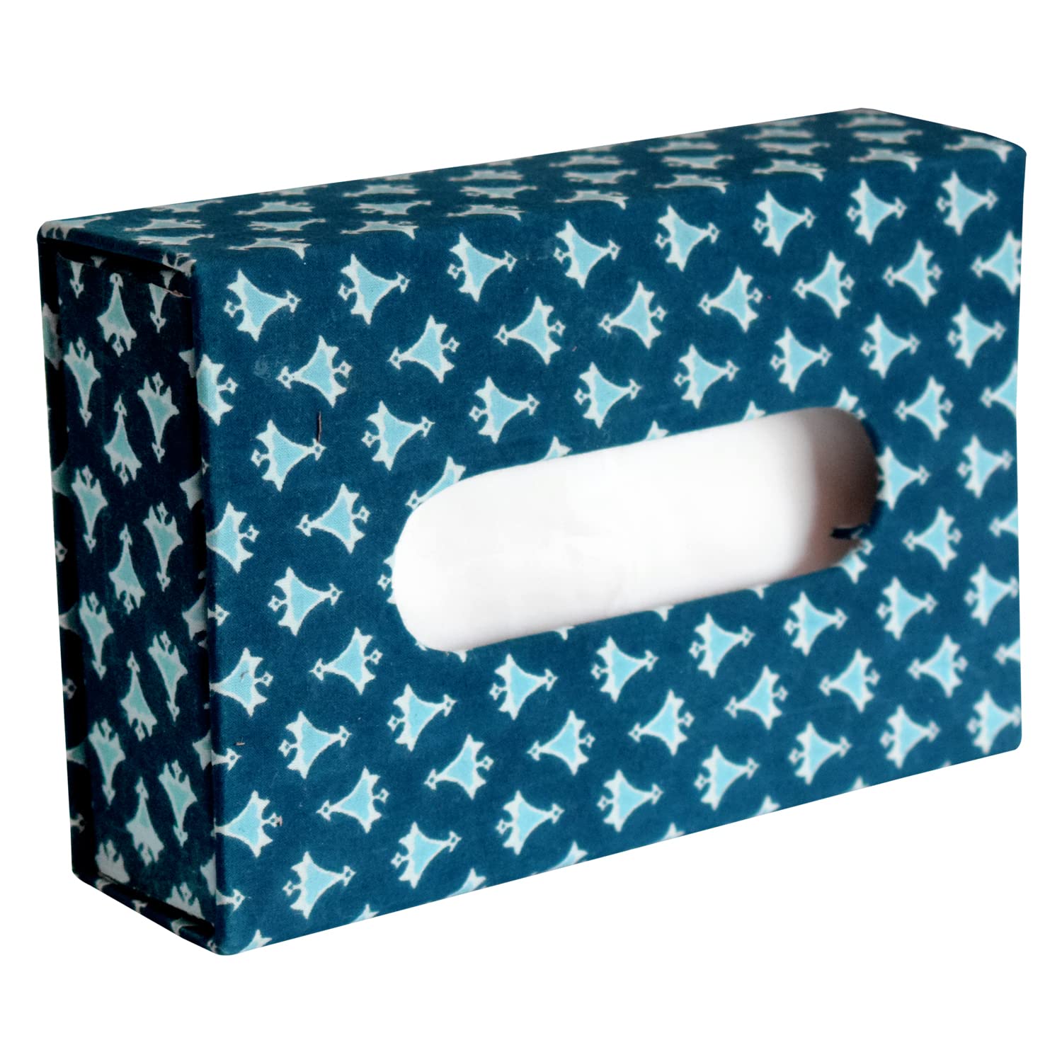 Stylish Buti Print Tissue Box - Blue -4
