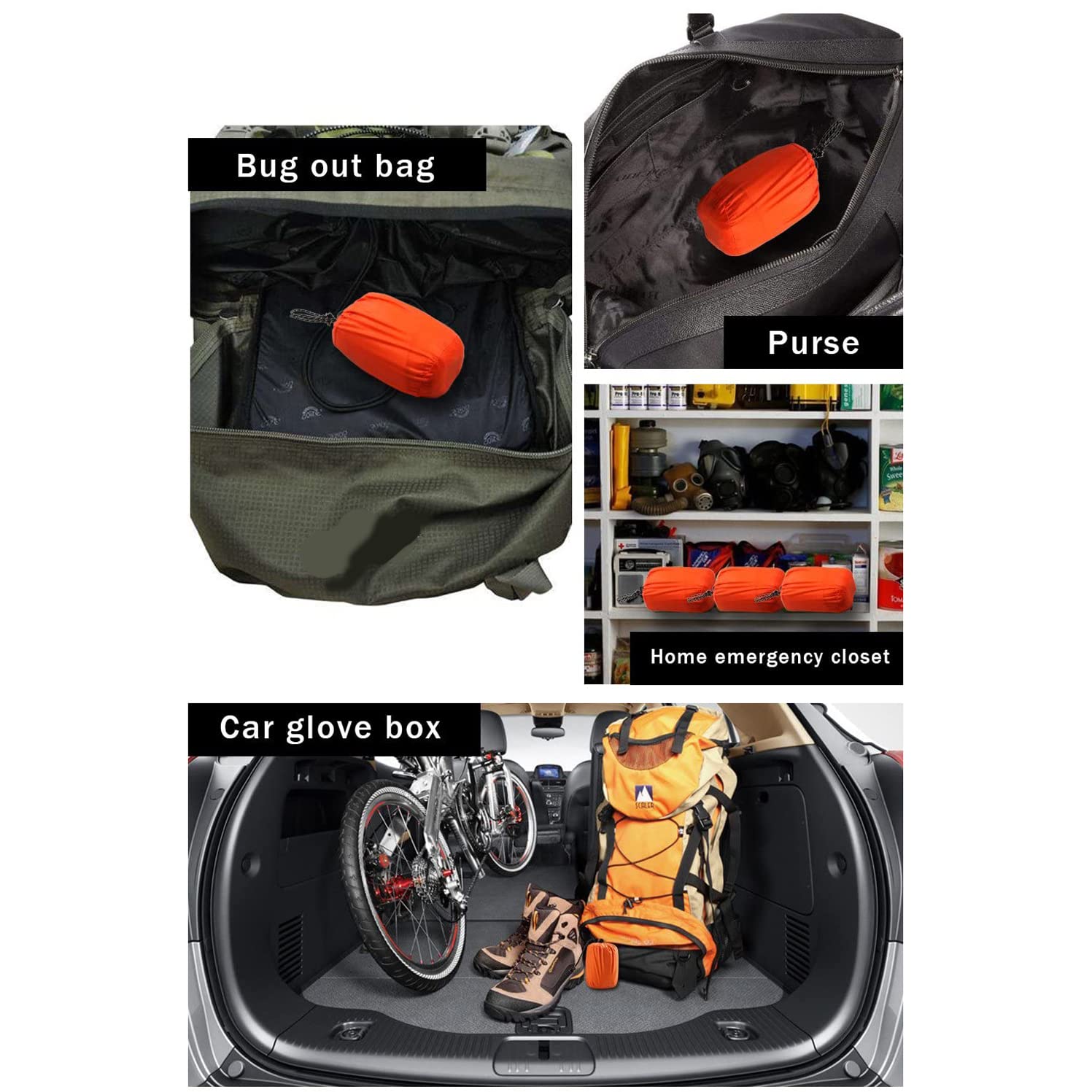 Sac de couchage de bivouac portable, thermique, léger, imperméable, équipement de réchauffement d'urgence, tente de survie.