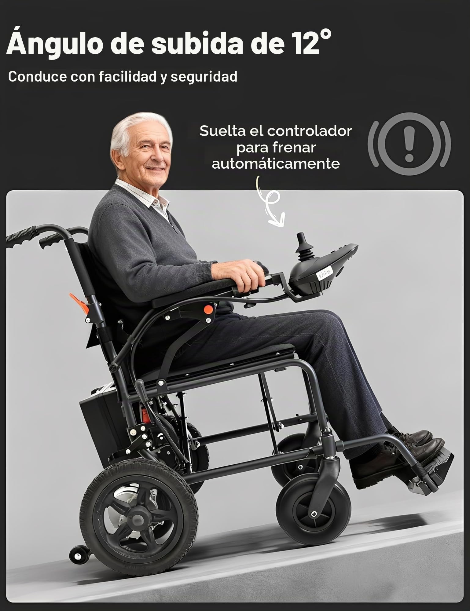 Silla de ruedas eléctrica plegable ligera con asientos más anchos, capacidad de peso de 265 libras, motor doble de 250 W, rango de 15.5 millas, silla de ruedas eléctrica para adultos y personas