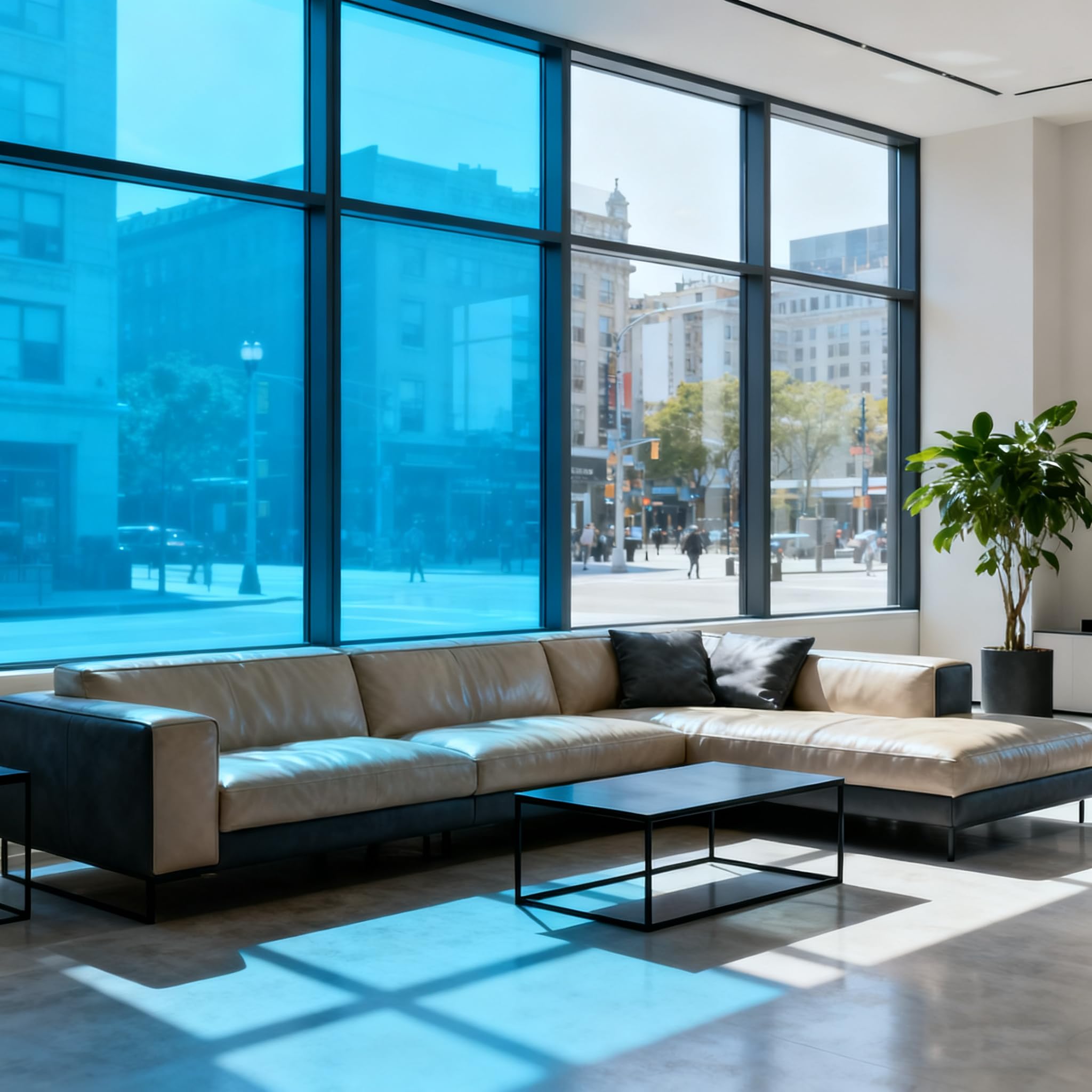NewL Film Vitre Auto Pet Auto-Adhésif Protection UV 99% Bleu Ciel | Plusieurs coloris, dimensions 50x200 cm, épaisseur 0,06mm, outil de pose inclus, pour voitures, bureaux, magasins, vitres