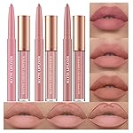 BestLand 6Pcs Matte Liquid Lipstick and Lip Liner Set, Non-Stick Cup Not Fade Waterproof 24 Hour Lip Gloss Nude Brown Lip Liner Pencil for Women, labiales mate 24 horas originales (Set E)