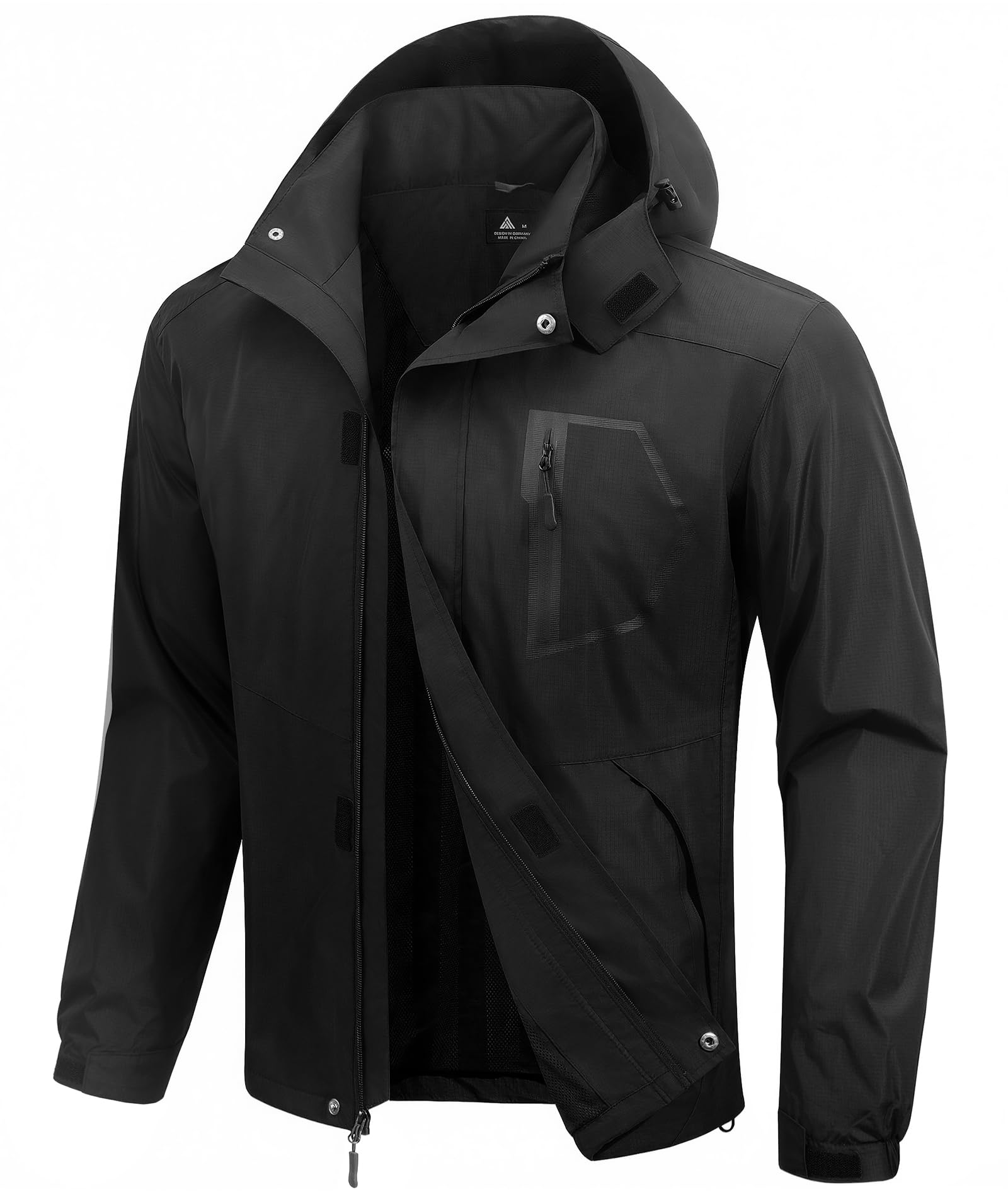 SWISSWELL Mens Rain Jackets Waterproof with Hood Men Windbreaker Jackets Lightweight Rain Coats for Golf Fishing Hiking