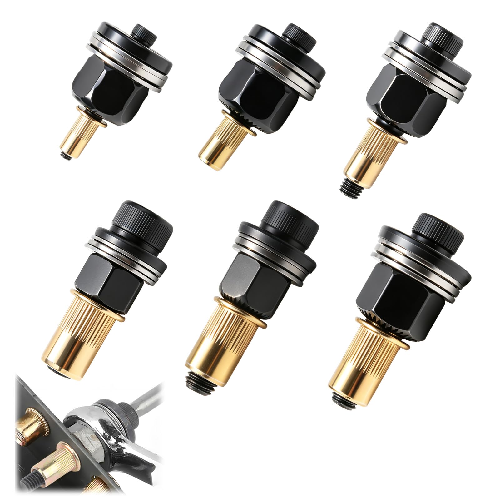 6 Piezas Kit de Remachadora Manual para Tuercas Remachables M3 M4 M5 M6 M8 M10, Herramienta de Riveter Nut Accessori Riveter Tool Mandrel Rivet Nut Tool Manual Riveting Machine Remache con