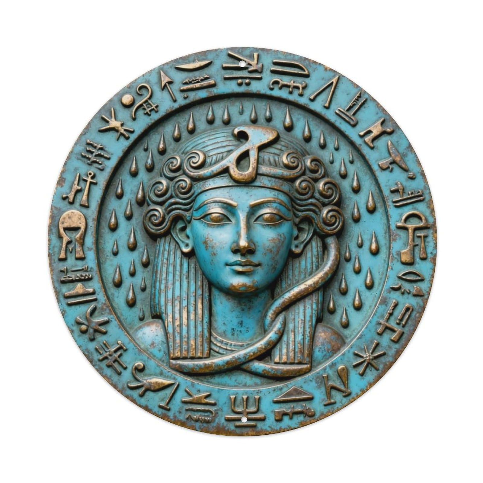 Egypt Tefnut Rain Goddess Hieroglyph Rune Metal Tin Sign Plaque